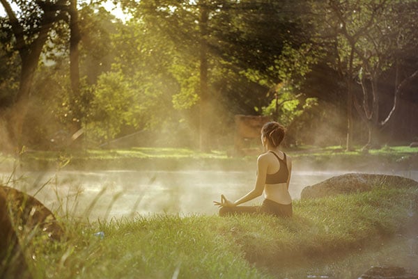 Front Row Photography: Woman yoga practice in hot spring water area