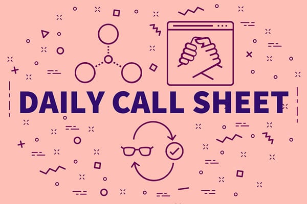Daily call sheet