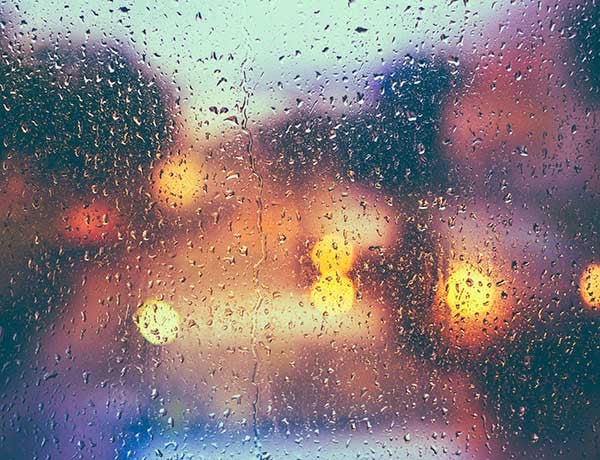 Drops Of Rain On Blue Glass Bokeh Rain Photography
