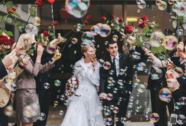 Bubbles at wedding