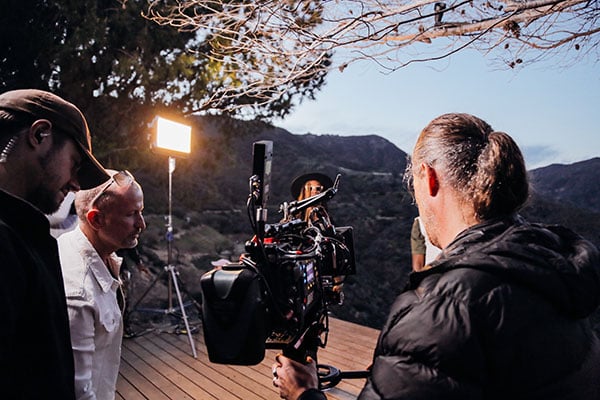 Film set outdoors